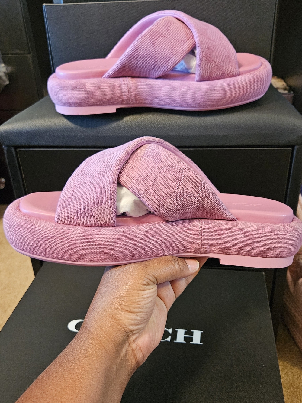 Coach Penelope Signature C Sandal Pink - Picture 4 of 13